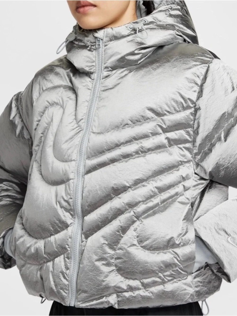 Nike Womens Swoosh Series Theremafit Oversized Puffer Jacket Size Small